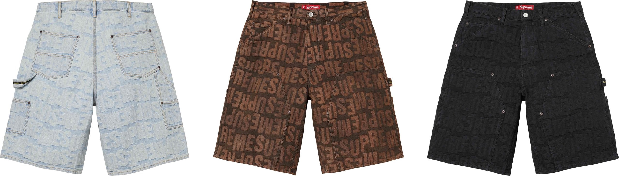 Repeat Jacquard Double Knee Denim Short